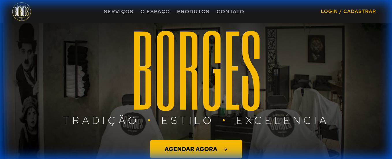 Screenshot real do sistema de agendamento da Barbearia Borges